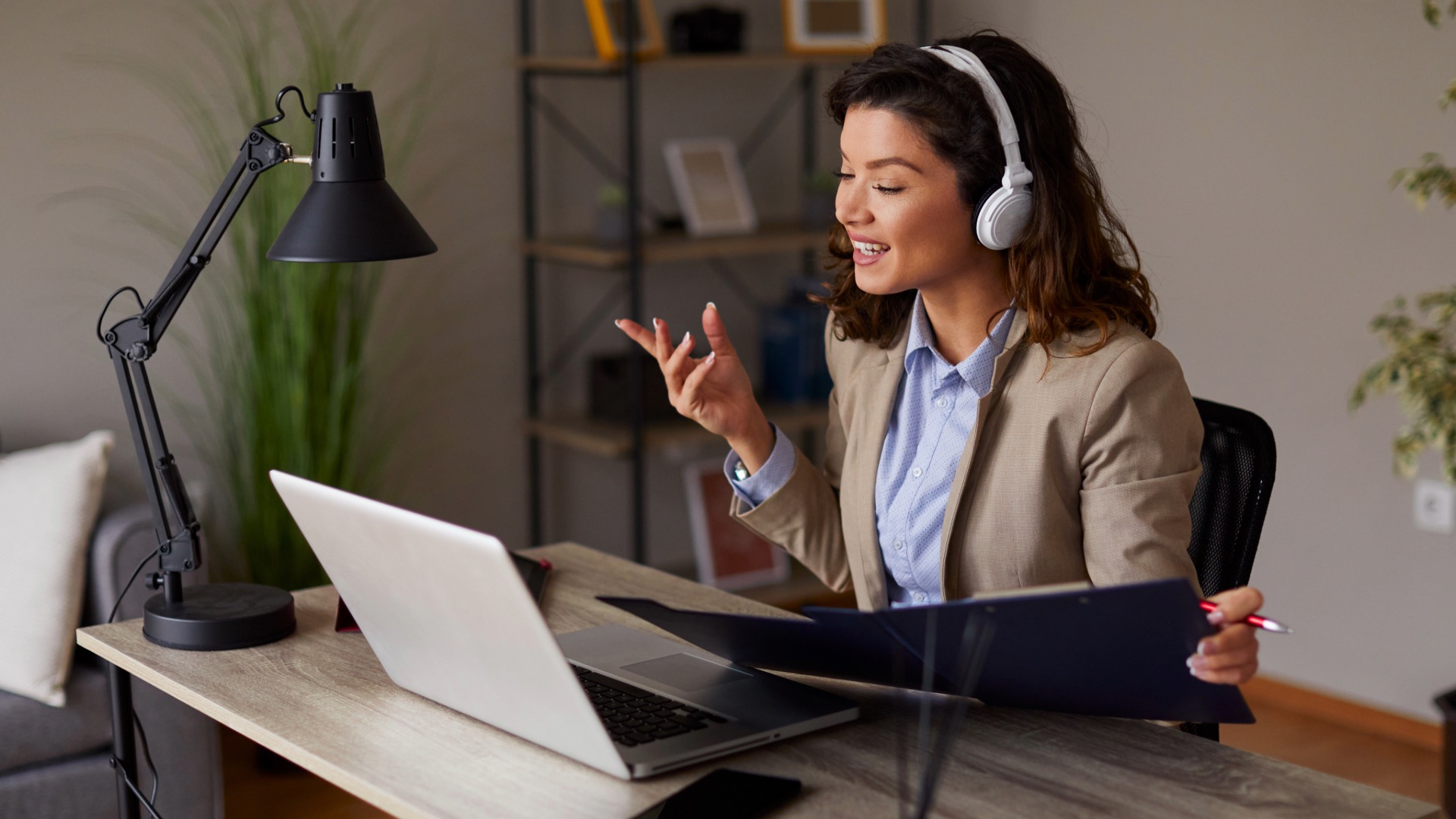 Woman Watching Online Course